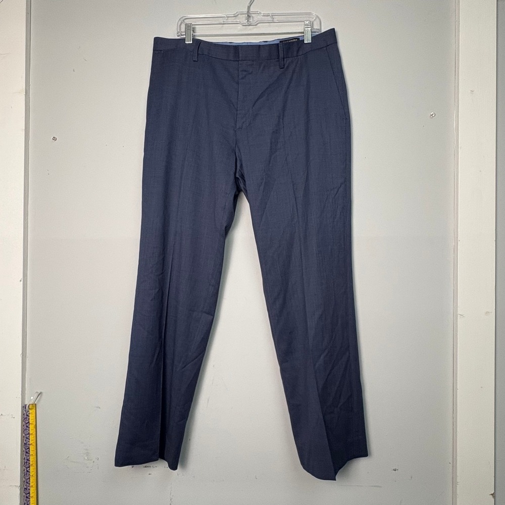 Banana Republic Mens Blue 100%‎ Wool Tailored Slim Fit Trouser Dress Pants 36x30
